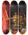 Triptych art skateboard deck of Jzsef Borsos Still Life With Flowers A Tankard With Figural Decor And Samovar by Jozsef Borsos (1821-1883)