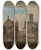 Triptych art skateboard deck of Pieterfrans De Noter St Bavos Cathedral And The Reep In Ghent by Pieter-Frans De Noter (1779-1842)