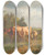 Triptych art skateboard deck of Constant Troyon Cattle On The Pasture by Constant Troyon (1810-1865)