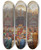 Triptych art skateboard deck of Kristian Zahrtmann The Mysterious Wedding In Pistoia by Kristian Zahrtmann (1834-1912)