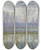 Triptych art skateboard deck of Alfred Sisley On The Shores Of Loing by Alfred Sisley (1840-1899)