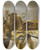 Triptych art skateboard deck of Adriaen Jansz Kraen Still Life With A Pie A Halfpeeled Lemon Bread Hazelnuts Grapes A Glass And An Overturned Tazza Ona Table by Adriaen Jansz Kraen (1619-1679)
