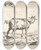 Triptych art skateboard deck of Marcus De Bye Titelblad Til Geder Og Gedebukke by Marcus de Bye (1638-1688)