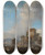 Triptych art skateboard deck of Philips Wouwerman The Stag Hunt by Philips Wouwerman (1619-1668)