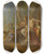 Triptych art skateboard deck of Franois Lemoyne Diana And Actaeon by Francois Lemoyne (1688-1737)