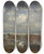 Triptych art skateboard deck of Thodore Rousseau Vue Sur Les Collines De Montmartre by Theodore Rousseau (1812-1867)