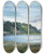 Triptych art skateboard deck of John La Farge Paradise Rocksstudy At Paradise Newport Rhode Island by John La Farge (1835-1910)