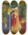 Triptych art skateboard deck of Joseph Edward Southall Changing The Letter by Joseph Edward Southall (1861-1944)