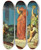 Triptych art skateboard deck of Hippolyte Flandrin Moses Commanding The Waters To Close Upon The Egyptian Host by Hippolyte Flandrin
