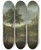 Triptych art skateboard deck of George Lambert Capriccio With A Classical Sarcophogus And Possibly Beeston Castle Chesire by George Lambert (1699-1765)