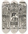 Triptych art skateboard deck of Johannes Frederik Engelbert Ten Klooster Zijaanzicht Van De Borobudur by Johannes Frederik Engelbert Ten Klooster (1873-1940)