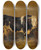 Triptych art skateboard deck of Edmund Mahlknecht Stier Im Stall by Edmund Mahlknecht (1820-1903)