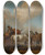 Triptych art skateboard deck of Philips Wouwerman Horses In A Landscape With Figures Loading Bales Onto A Boat by Philips Wouwerman (1619-1668)