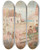 Triptych art skateboard deck of Tadeusz Makowski Landscape Of A Small Town With Children In A Pram by Tadeusz Makowski (1882-1932)