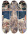 Triptych art skateboard deck of Andr Victor Douard Devambez La Colline De Chaillot Pendant Lexposition Internationale De 1937 Vue De La Tour Eiffel by Andr Victor douard Devambez (1867-1943)