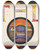 Triptych art skateboard deck of Paul Signac Application Of Charles Henrys Chromatic Circle Thtrelibre Playbill Of January 31 1889 by Paul Signac (1863-1935)