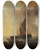 Triptych art skateboard deck of Jan Van De Cappelle Fischerboote Am Strand by Jan van de Cappelle (1626-1679)