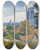 Triptych art skateboard deck of Emile Bernard Vue Sur Tonnerre Avec Lglise Notre Dame by Emile Bernard (1868-1941)