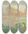 Triptych art skateboard deck of Emile Claus Landscape With Pond And Blooms by Emile Claus (1849-1924)