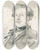 Triptych art skateboard deck of David Bles Portrait Of The Artist Edouard Hamman by David Bles (1821-1899)