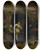 Triptych art skateboard deck of Jan Steen Interior Of An Inn With An Old Man Amusing Himself With The Landlady And Two Men Playing Backgammon Known As Two Kinds Of Games by Jan Steen (1626-1679)