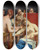 Triptych art skateboard deck of Guido Cagnacci The Death Of Cleopatra_1 by Guido Cagnacci (1601-1682)