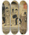 Triptych art skateboard deck of Jean Franois Raffall Comdien Arrivant Dans Une Ville De Province by Jean Francois Raffaelli (1850-1924)