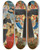Triptych art skateboard deck of Master Of The Fiesole Epiphany Christ On The Cross With Saints Vincent Ferrer John The Baptist Mark And Antoninus by Master Of The Fiesole Epiphany (1491-1495)