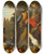 Triptych art skateboard deck of Jakob Bogdny Two Macaws A Cockatoo A Redbilled Chough And Other Birds In A Landscape With Fruit by Jakob Bogdany (1660-1724)