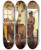 Triptych art skateboard deck of Christen Dalsgaard To Kvinder Besger Landsbykunstneren For At Se Det Bestilte Gravkors by Christen Dalsgaard (1824-1907)