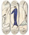 Triptych art skateboard deck of Hermann Stenner Frau In Blau Mit Zwei Begleitern by Hermann Stenner (1891-1914)