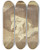 Triptych art skateboard deck of Cornelis Dusart Hideous Head_1 by Cornelis Dusart (1660-1704)