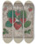 Triptych art skateboard deck of Florence Truelson Quilt Block by Florence Truelson