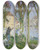 Triptych art skateboard deck of Pierreeugne Montzin Lavandire Tendant Son Linge by Pierre-Eugne Montzin (1874-1946)