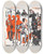 Triptych art skateboard deck of Ernst Ludwig Kirchner Gerichtsszene Aus Shaws Heiliger Johanna by Ernst Ludwig Kirchner (1880-1938)