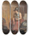 Triptych art skateboard deck of Nicolai Abildgaard The Revival Of Learning The Invention Of Printing And Gunpowder And The Discovery Of America by Nicolai Abildgaard (1743-1809)