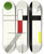 Triptych art skateboard deck of Myriam Thyes Four Irregular Spaces by Myriam Thyes (1963)
