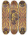 Triptych art skateboard deck of Julesedmondcharles Lachaise Design For Wallpaper Featuring Rampant Lions And Crowns by Jules-Edmond-Charles Lachaise (1897)