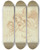 Triptych art skateboard deck of Guercino Zwei Nach Links Fliegende Amoretten by Guercino (1591-1666)
