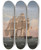 Triptych art skateboard deck of Christoffer Wilhelm Eckersberg The Corvette Najaden Under Sail_1 by Christoffer Wilhelm Eckersberg (1783-1853)