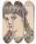 Triptych art skateboard deck of Franz Von Defregger Portrt Eines Mdchens Mit Zpfen by Franz Von Defregger (1835-1921)
