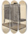 Triptych art skateboard deck of Fritz Boehmer Zoar Stove by Fritz Boehmer