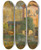 Triptych art skateboard deck of Carl Moll Landscape In The Riviera Ligure Italy by Carl Moll (1861-1945)