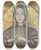 Triptych art skateboard deck of Richard Nicolas Roland Holst Portrait Of Harpje Aged 15_2 by Richard Nicolaus Roland Holst (1868-1938)