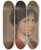 Triptych art skateboard deck of Hermann Hanaczek Portrait Of A Young Girl by Hermann Hanaczek (1873-1938)