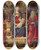 Triptych art skateboard deck of Sandro Botticelli Madonna And Child With Both Saints John by Sandro Botticelli (1444-1510)