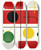 Triptych art skateboard deck of Myriam Thyes Four Spaces With Planes Circles And Cross by Myriam Thyes (1963)