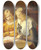 Triptych art skateboard deck of Michael Ancher To Unge Piger Sidder Ved Bordet Og Lser I En Bog by Michael Ancher (1849-1927)