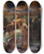 Triptych art skateboard deck of Kristian Zahrtmann Leonora Kristina And Dina Vijnhofvers by Kristian Zahrtmann (1834-1912)
