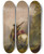 Triptych art skateboard deck of Alfred Jacob Miller Shooting A Cougar by Alfred Jacob Miller (1810-1874)